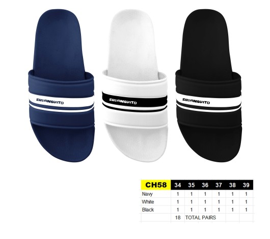 CH58 - Claquettes Juniors - du 34 au 39 - 3 couleurs - 18 paires